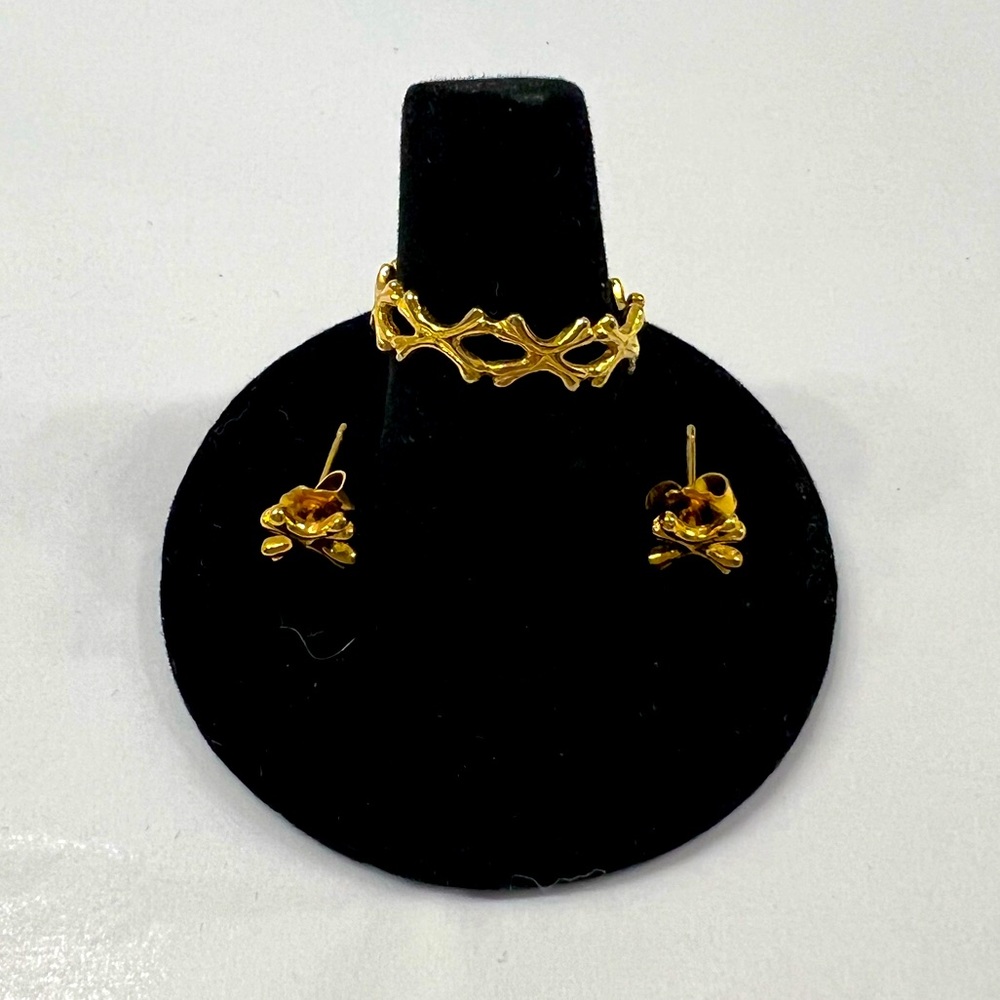 Tom Binns Crossbones Ring and Earrings set